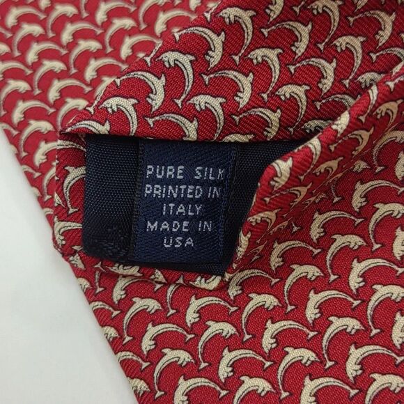 Brooks Brothers Silk Tie Red Dolphin 58 inches Necktie - Picture 3 of 9
